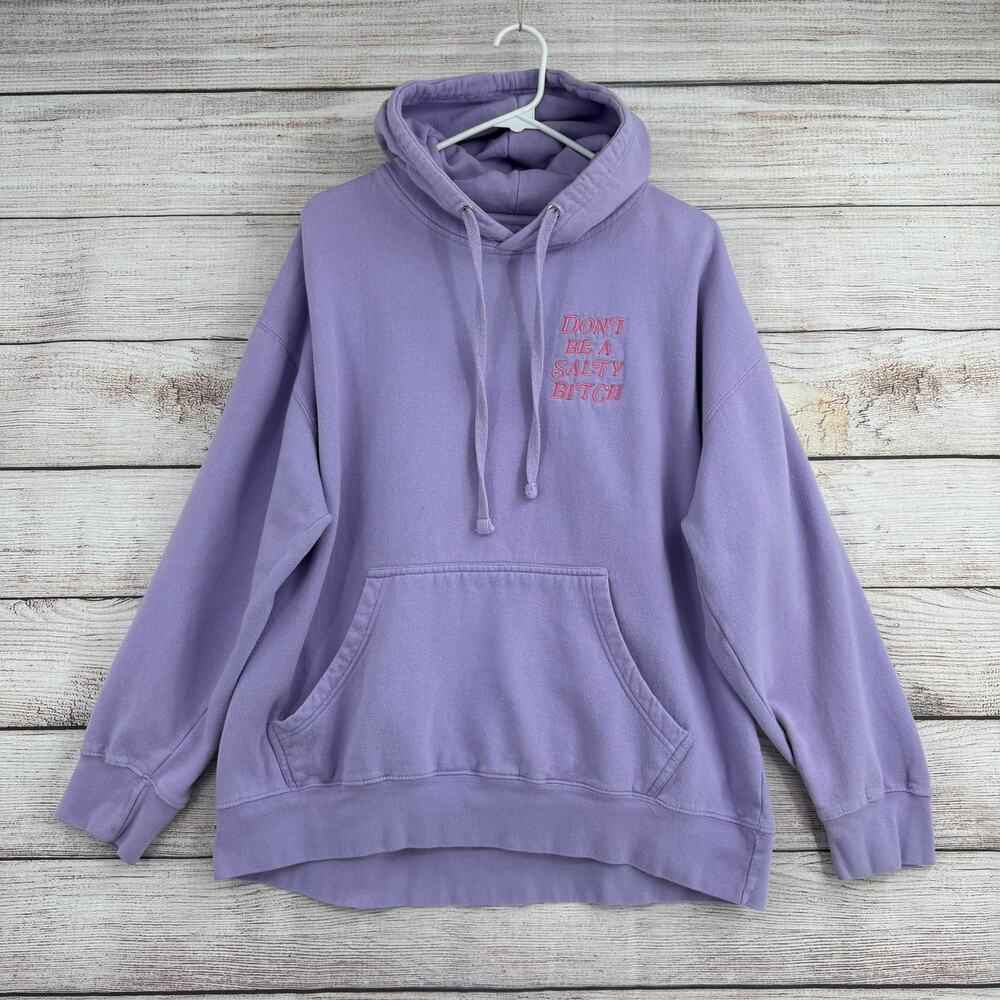 Sodium Kills Don't Be a Salty B1tch Hoodie Sweatshirt Womens XL Purple